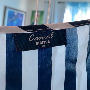 Casual Marisa blue white pinstripe blouse